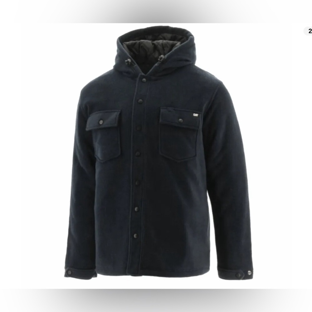 Caterpillar Mens Active Hooded Work Jacket Shirt Coat. Color Black. Size…